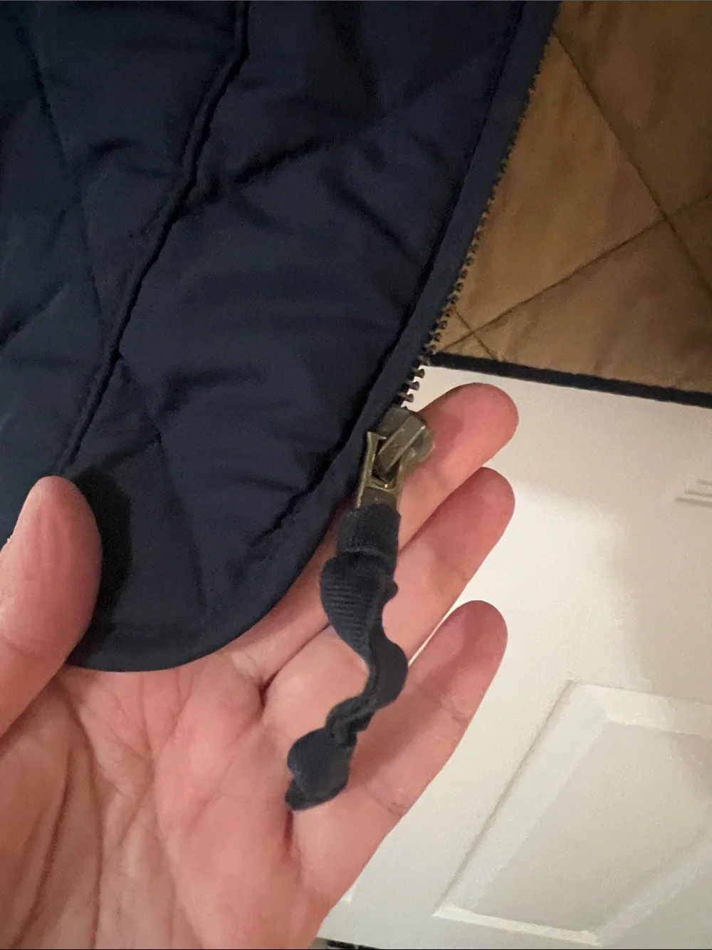 J. Crew Quilted Reversible Navy and Khaki Men's Vest